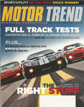MOTOR TREND 2005 DEC - JAY LENO, WRX vs. EVO